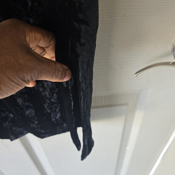 J Crew Womens Black Velvet Pull On Midi Skirt Sz Small Side Slits Stretchy - Picture 5 of 10